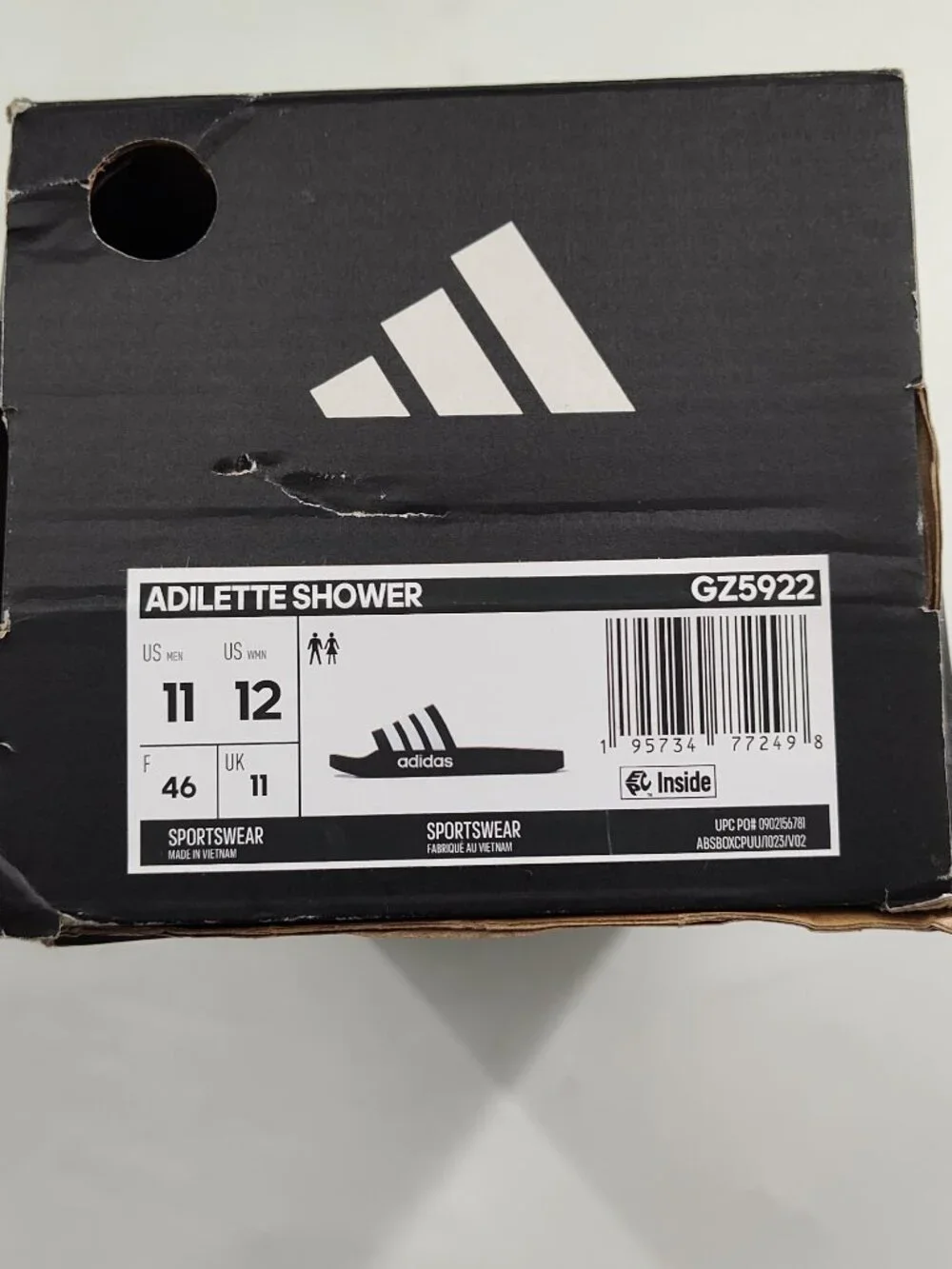 Adidas Unisex Adilette Shower Slides Men Size 11 Women's Size 12       P#749@CMK